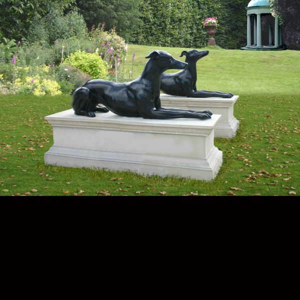 Pair of Bronze Greyhounds Garden Ornaments