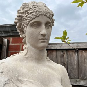 Stone bust garden statue of Clytie