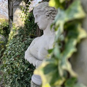 Stone garden bust statue of Clytie david sharp studio