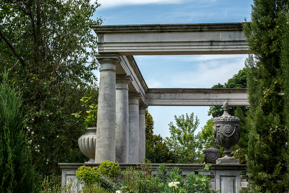 Stone Garden Pergola, Columns and Tuscan Capitol